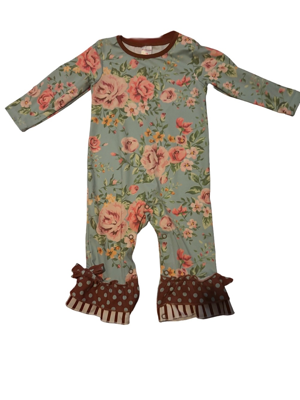 Penelope Plumm Floral Ruffle Baby Romper